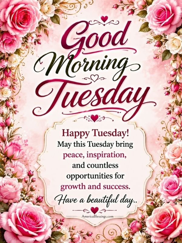 Good morning Tuesday
