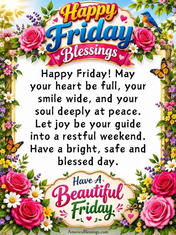 Happy Friday God bless you