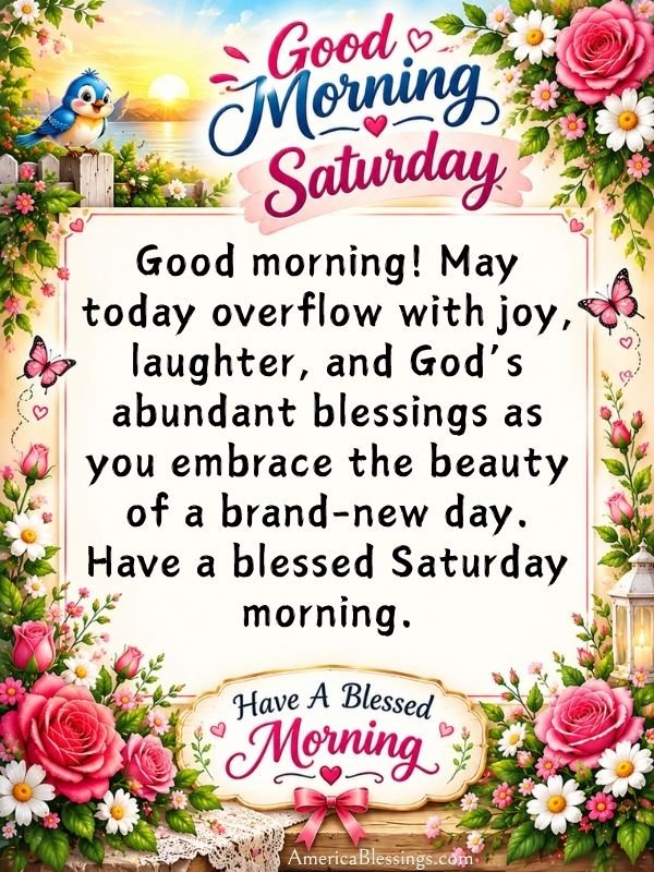 Good Morning Saturday blessings